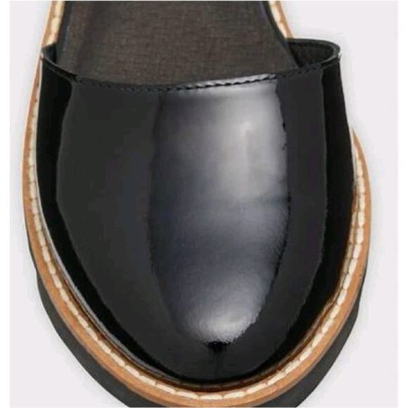 Eileen Fisher Emmet Ankle Strap Ballerina Black Patent Leather Size 9.5 New - Picture 3 of 12